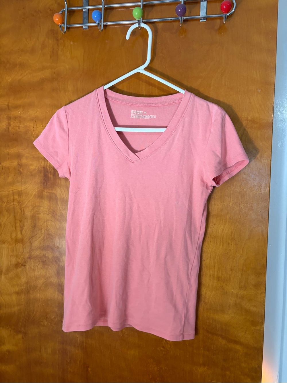 Mossimo Supply Co. Women's Short Sleeve V-Neck Tee in Coral Pink
